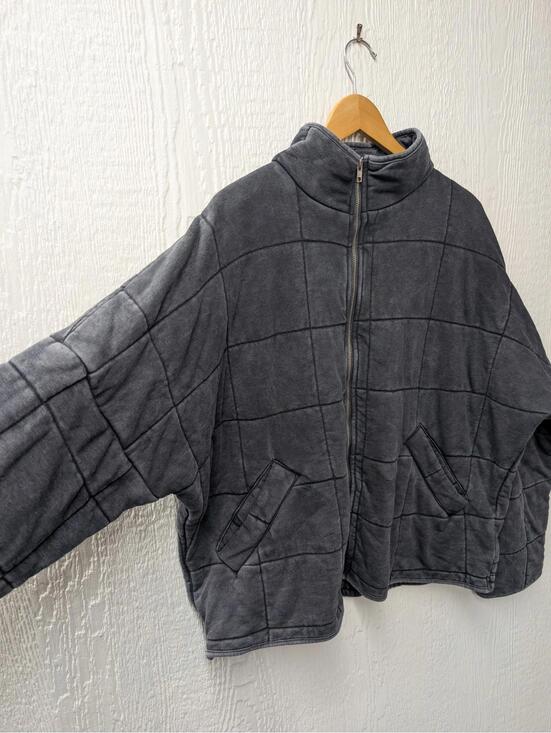 Forever 21 Free People Quilted Jacket Dark Gray Plus Size 2X - Picture 2 of 6